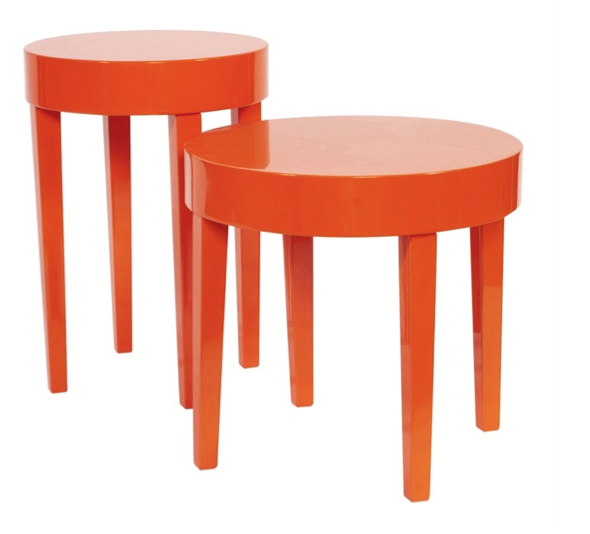 Orange Accent Table Set 
